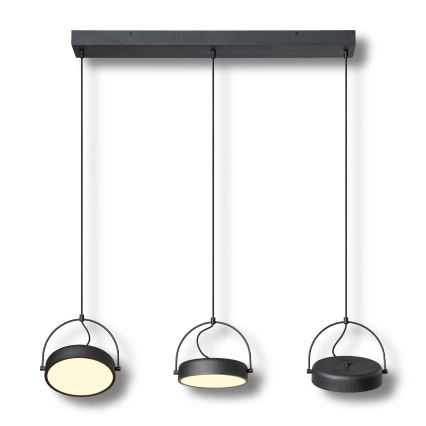 Osram - Lustră LED suspendată pe cablu DECOR PUCK, 3 x LED, 12 W, 230 V, CRI 90, negru