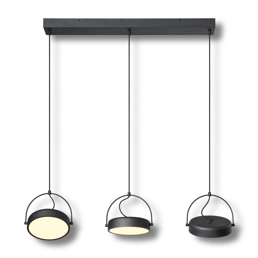 Osram - Lustră LED suspendată pe cablu DECOR PUCK, 3 x LED, 12 W, 230 V, CRI 90, negru