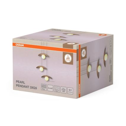 Osram - Lustră suspendată pe cablu DECOR PEARL, 3x G9/5W/230V, bej