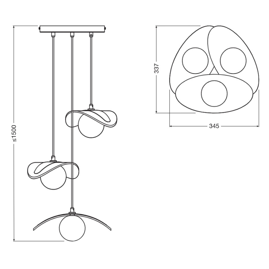 Osram - Lustră suspendată pe cablu DECOR PEARL, 3x G9/5W/230V, bej