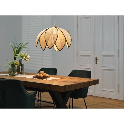 Osram - Lustră suspendată pe cablu DECOR RATTAN 1x E27/15W/230V Ø 67 cm bej/negru