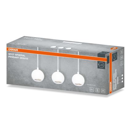 Osram - Lustră suspendată pe cablu SPOT SPHERAL, 3x GU10/6W/230V, albă