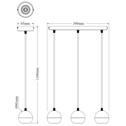 Osram - Lustră suspendată pe cablu SPOT SPHERAL, 3x GU10/6W/230V, albă