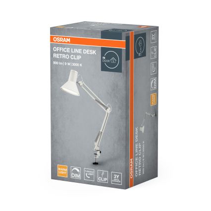 Osram OFFICE LINE Lampă de birou LED dimmerizabilă cu clemă LED/9W/230V 3000K, albă