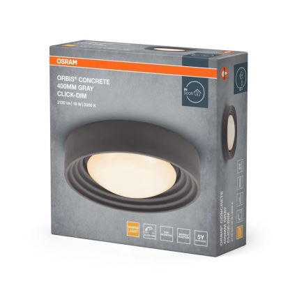 Osram - Plafonieră LED dimerizabilă ORBIS CONCRETE LED/18W/230V Ø 40 cm gri/beton