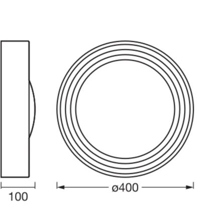 Osram - Plafonieră LED dimerizabilă ORBIS CONCRETE LED/18W/230V Ø 40 cm gri/beton