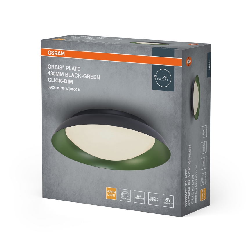 Osram - Plafonieră LED dimabilă ORBIS PLATE LED/35W/230V Ø 43 cm verde/negru