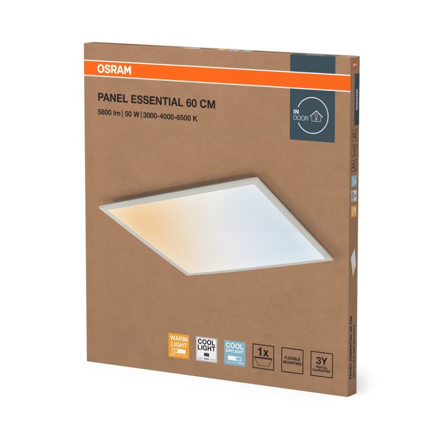 Osram - Panou LED pentru tavan casetat ESSENTIAL, 50 W, 230 V, 3000/4000/6500 K, 60x60 cm, alb