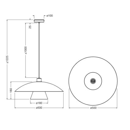Osram - Pendul cu cablu DECOR FLYING MUSHROOM, 1xE27/25W/230V, Ø 50 cm, albastru