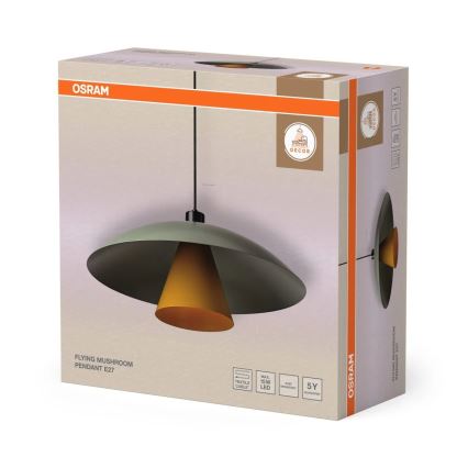 Osram - Pendul pe cablu DECOR FLYING MUSHROOM, 1x E27/25W/230V, Ø 50 cm, verde