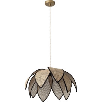 Osram - Pendul pe cablu DECOR RATTAN 1xE27/15W/230V Ø 48 cm bej/negru