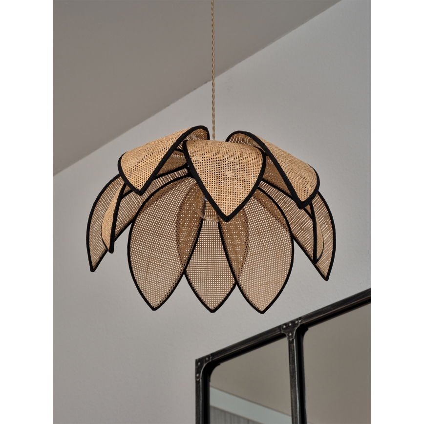 Osram - Pendul pe cablu DECOR RATTAN 1xE27/15W/230V Ø 48 cm bej/negru