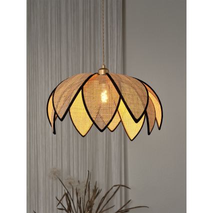 Osram - Pendul pe cablu DECOR RATTAN 1xE27/15W/230V Ø 48 cm bej/negru