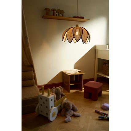 Osram - Pendul pe cablu DECOR RATTAN 1xE27/15W/230V Ø 48 cm bej/negru