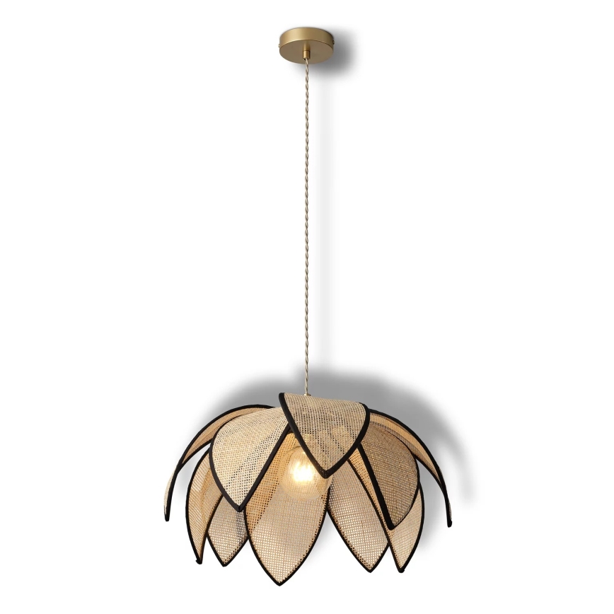 Osram - Pendul pe cablu DECOR RATTAN 1xE27/15W/230V Ø 48 cm bej/negru