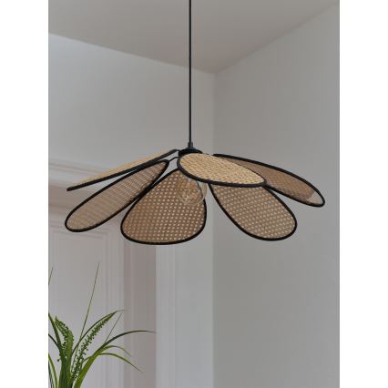 Osram - Pendul pe cablu DECOR RATTAN, 1xE27/15W/230V, Ø 69 cm, bej/negru