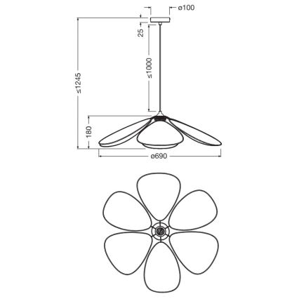 Osram - Pendul pe cablu DECOR RATTAN, 1xE27/15W/230V, Ø 69 cm, bej/negru