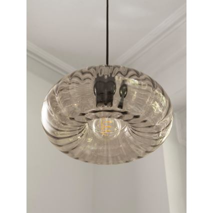 Osram - Pendul pe cablu DECOR SMOKE, 1xE27/12W/230V, Ø 28 cm, negru/gri fumuriu