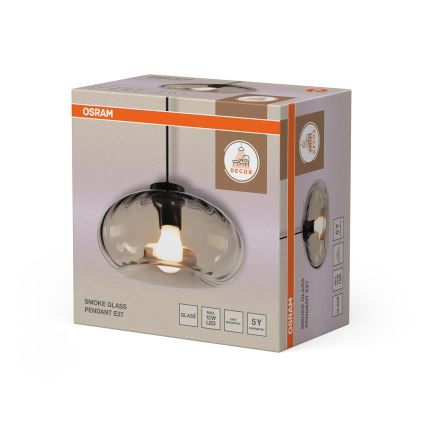Osram - Pendul pe cablu DECOR SMOKE, 1xE27/12W/230V, Ø 28 cm, negru/gri fumuriu