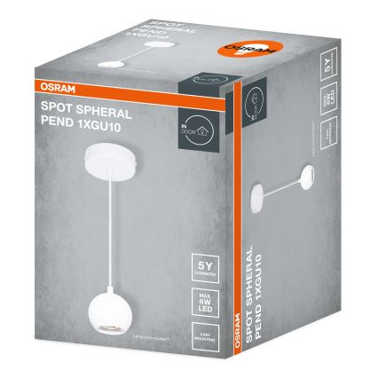 Osram - Pendul pe cablu SPOT SPHERAL 1xGU10/6W/230V, alb