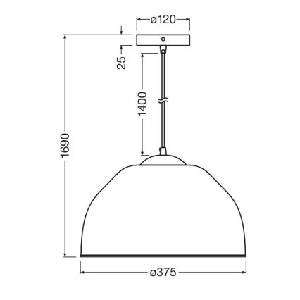 Osram - Pendul suspendat pe cablu CAMEL BELL 1xE27/9W/230V, diam. 37,5 cm