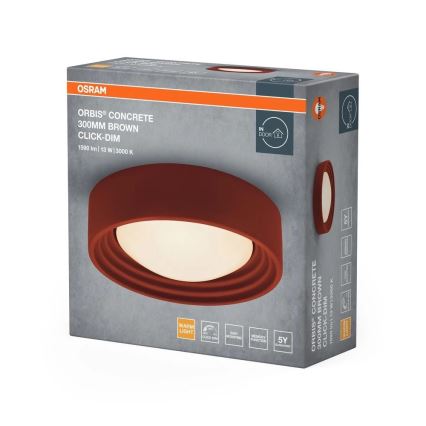 Osram - Plafonieră LED reglabilă ORBIS CONCRETE LED/13W/230V, Ø 30 cm, maro/beton