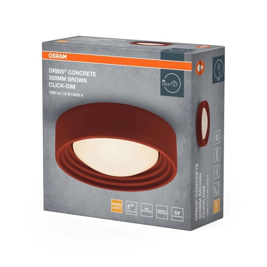 Osram - Plafonieră LED reglabilă ORBIS CONCRETE LED/13W/230V, Ø 30 cm, maro/beton