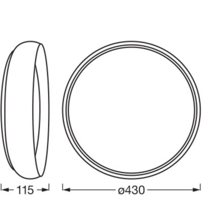 Osram - Plafonieră LED dimabilă ORBIS LIVIA, 24W, 230V, Ø 43 cm, negru/alb