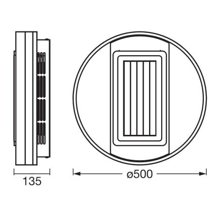 Osram - Plafonier LED reglabil cu ventilator, 55W/230V, 3000-6500K, alb + telecomandă