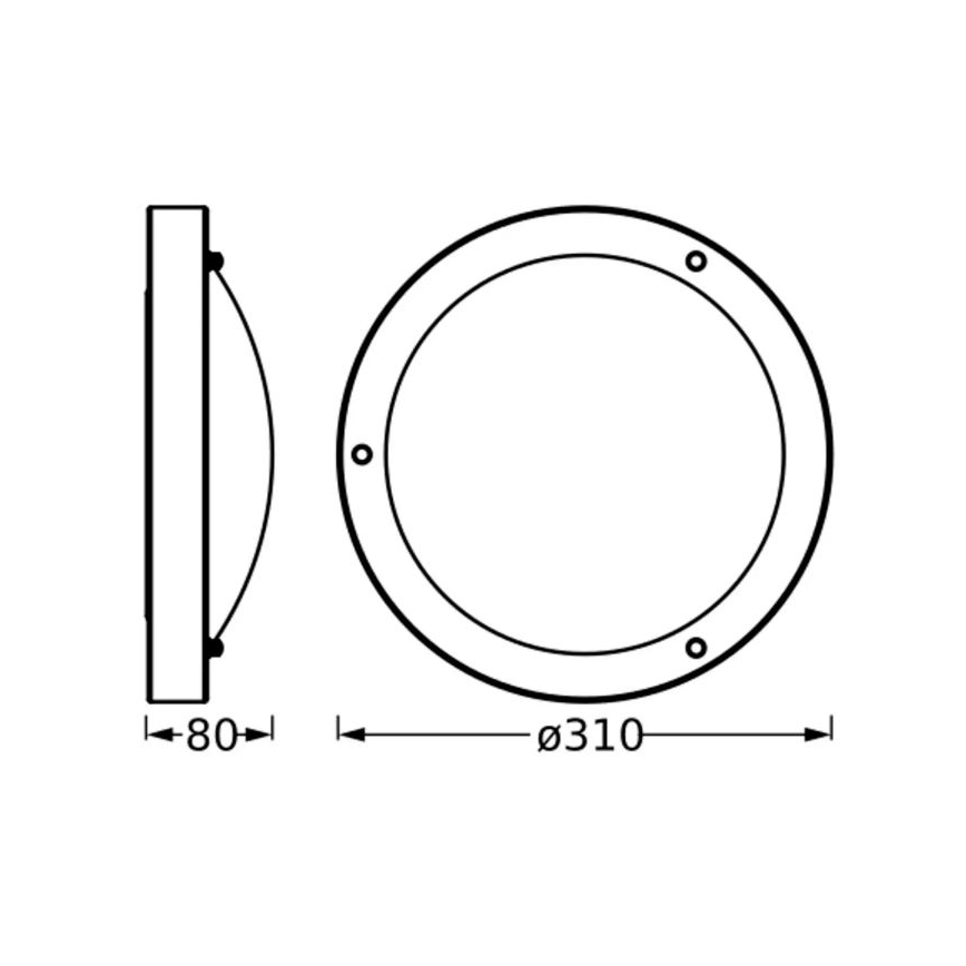 Osram - Plafonieră pentru baie BATHROOM CLASSIC 1xE27/15W/230V Ø31 cm IP44