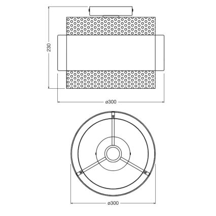 Osram - Plafonieră DECOR HORNET 1xE27/10W/230V Ø 30 cm neagră/aurie
