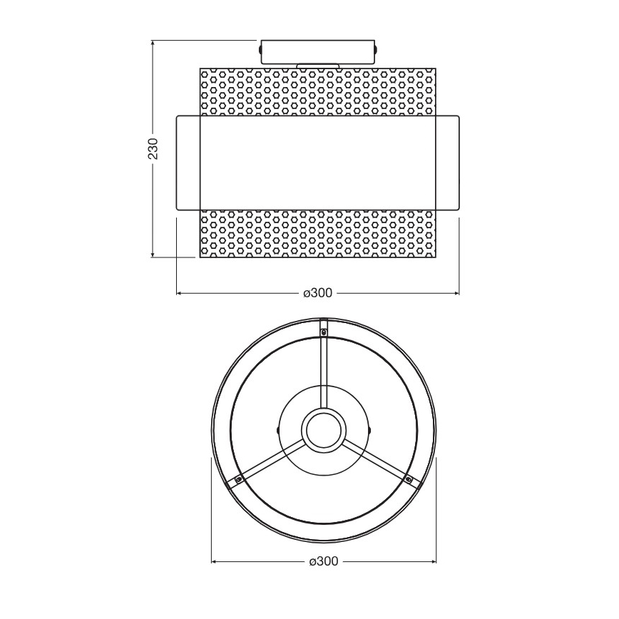 Osram - Plafonieră DECOR HORNET 1xE27/10W/230V Ø 30 cm neagră/aurie