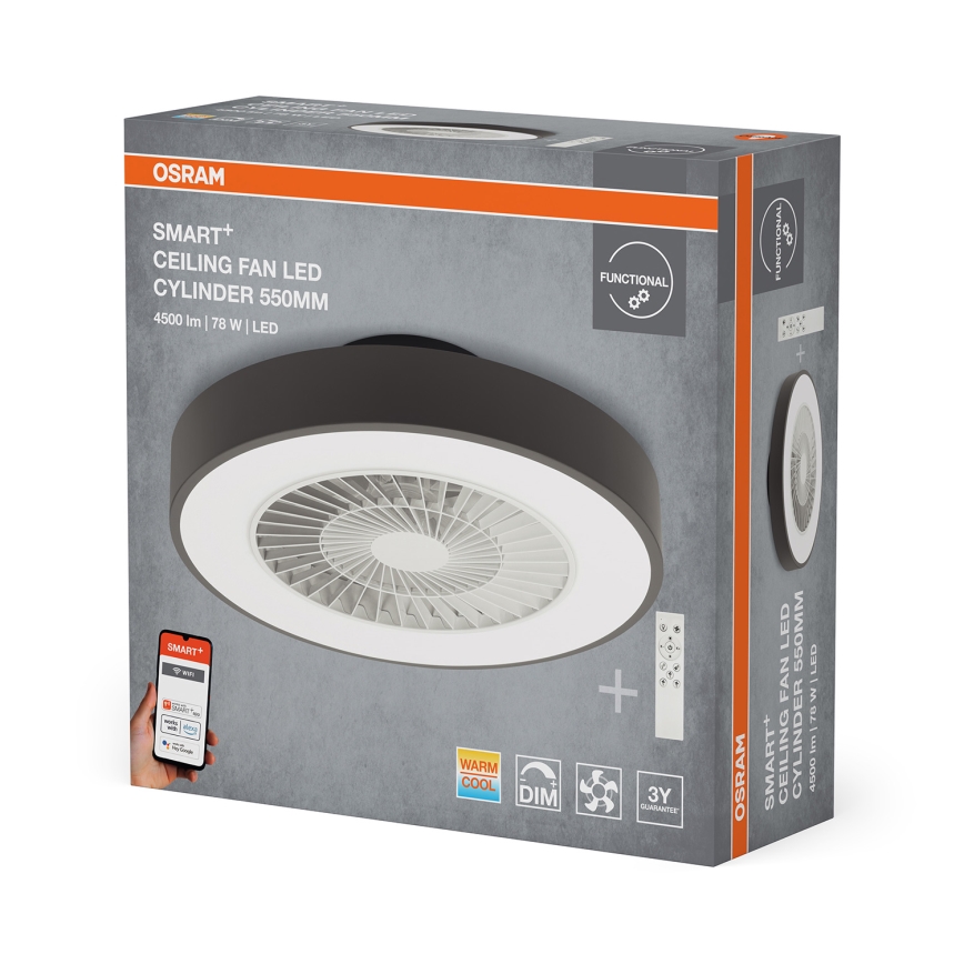 Osram - Plafonieră LED dimabilă cu ventilator SMART+ LED/78W/230V 3000-6500K Wi-Fi + telecomandă