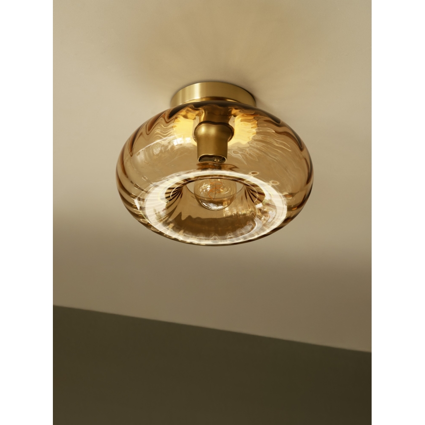 Osram - Plafonieră GOLD GLASS 1xE27/12W/230V Ø 28 cm auriu/bej fumuriu