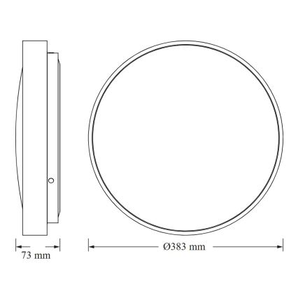 Osram - Plafonieră LED CEILING LUXO LED/24W/230V, Ø 38 cm, albă, cu senzor de amurg
