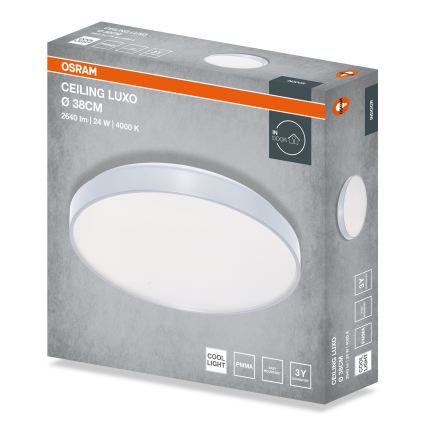 Osram - Plafonieră LED CEILING LUXO LED/24W/230V Ø 38 cm argintie