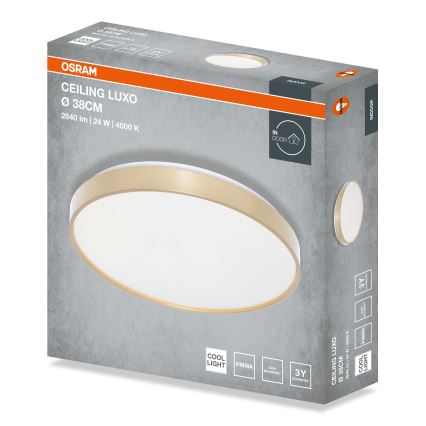 Osram - Plafonieră LED CEILING LUXO, LED/24W/230V, Ø 38 cm, auriu