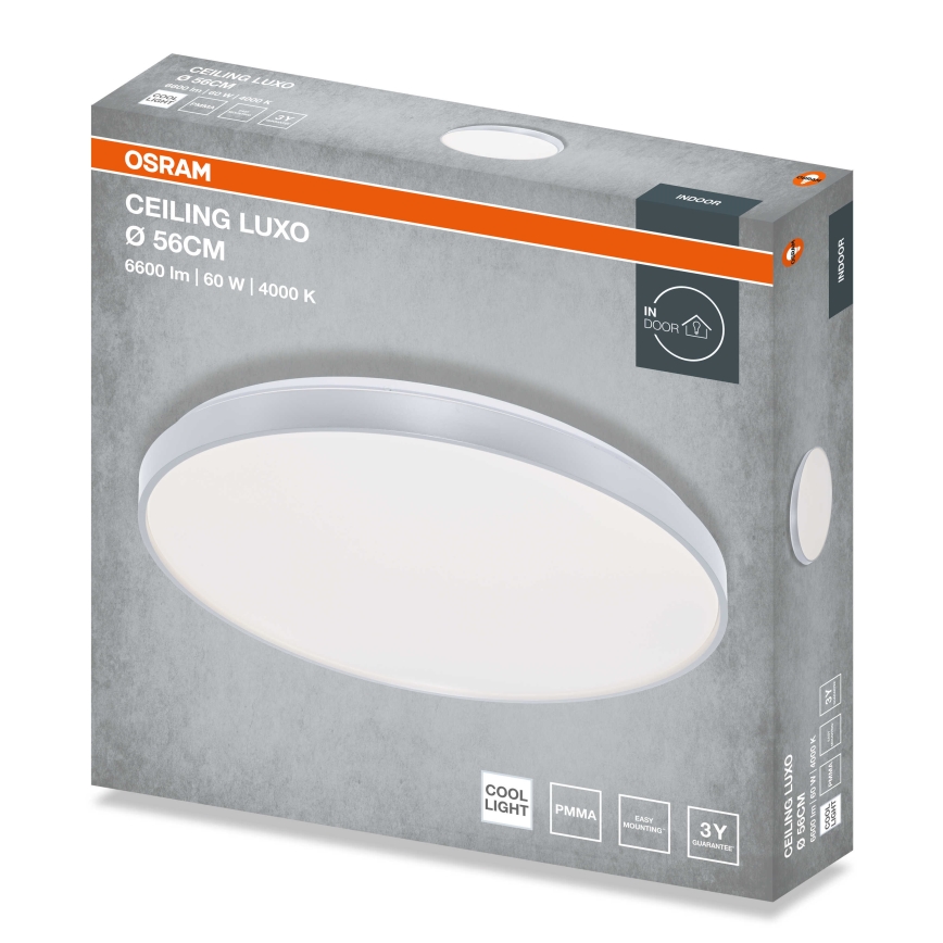 Osram - Plafonieră LED CEILING LUXO LED/60W/230V Ø56 cm argintie