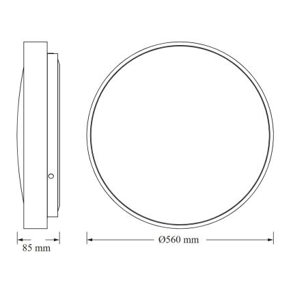 Osram - Plafonieră LED CEILING LUXO LED/60W/230V Ø56 cm argintie