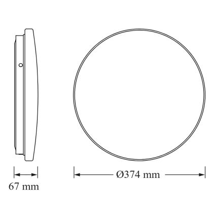 Osram - Plafonieră LED pentru baie, cu senzor de amurg, CEILING ROUND LED/24W/230V 6500K, Ø 37 cm, albă