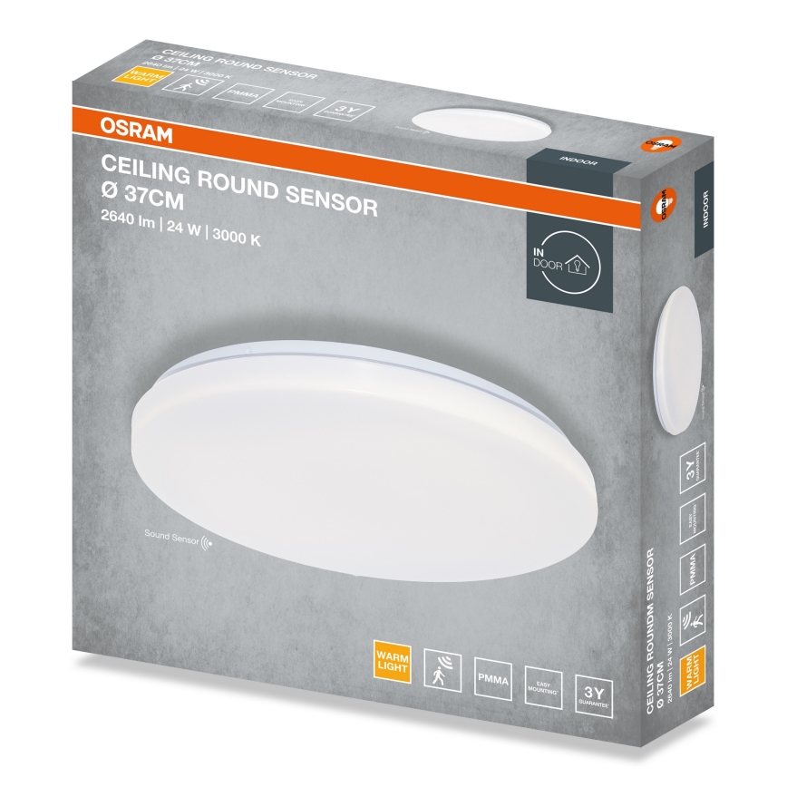 Osram - Plafonieră LED ROUND cu senzor de amurg LED/24W/230V Ø 37 cm