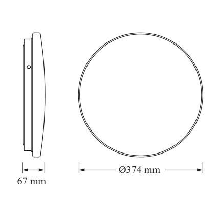 Osram - Plafonieră LED ROUND cu senzor de amurg LED/24W/230V Ø 37 cm