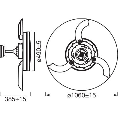 Osram - Plafonieră LED cu ventilator 66W/230V 3000/4000/6500K, albă + telecomandă