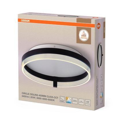 Osram - Plafonieră LED DECOR CIRCLE 25W/230V 3000/4000/6500K Ø 40 cm negru/alb
