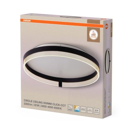 Osram - Plafonieră LED DECOR CIRCLE, 32W/230V, 3000/4000/6500K, Ø 50 cm, negru/alb