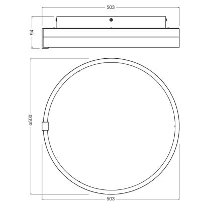 Osram - Plafonieră LED DECOR CIRCLE, 32W/230V, 3000/4000/6500K, Ø 50 cm, negru/alb