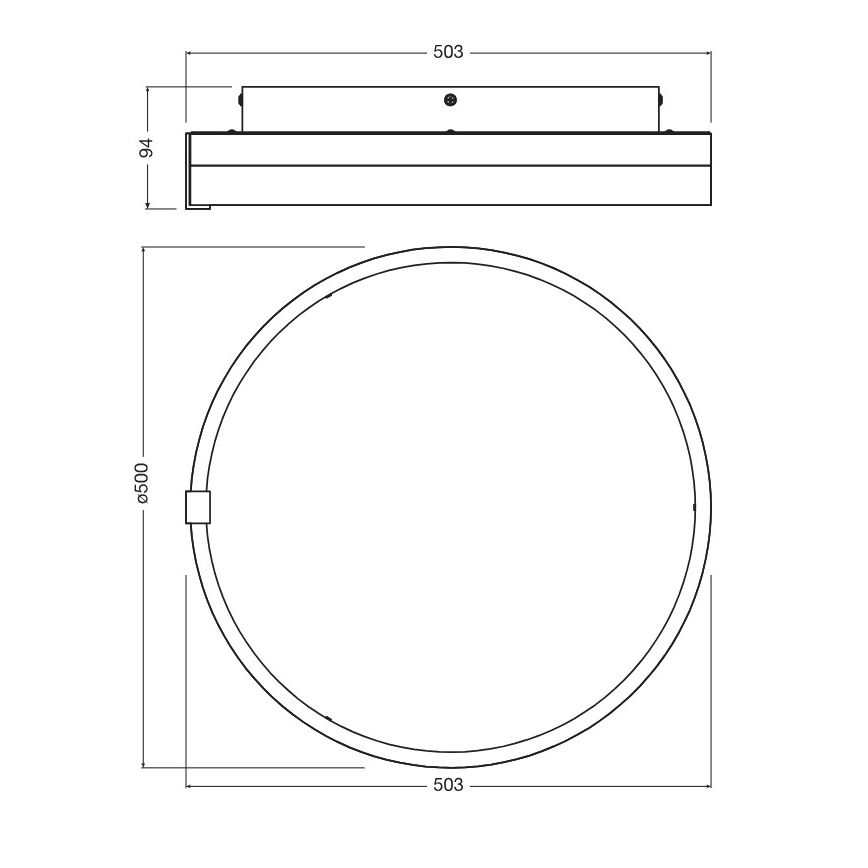 Osram - Plafonieră LED DECOR CIRCLE, 32W/230V, 3000/4000/6500K, Ø 50 cm, negru/alb