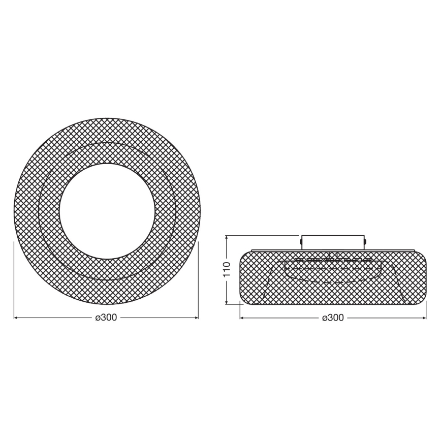 Osram - Plafonieră LED DECOR MESH, 18,5 W, 230 V, Ø 30 cm, negru