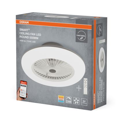 Osram - Plafonieră LED reglabilă cu ventilator SMART+ LED/75W/230V 3000-6500K Wi-Fi + telecomandă