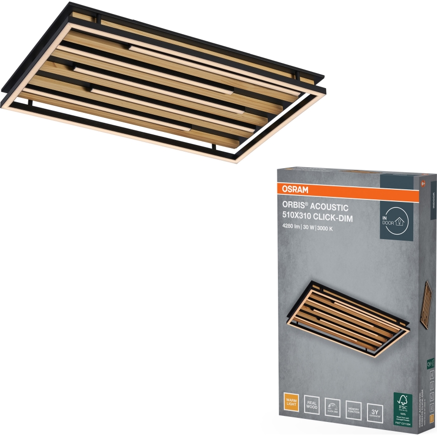 Osram - Lampă de tavan LED reglabilă ORBIS ACOUSTIC LED/30W/230V 51x31 cm pin